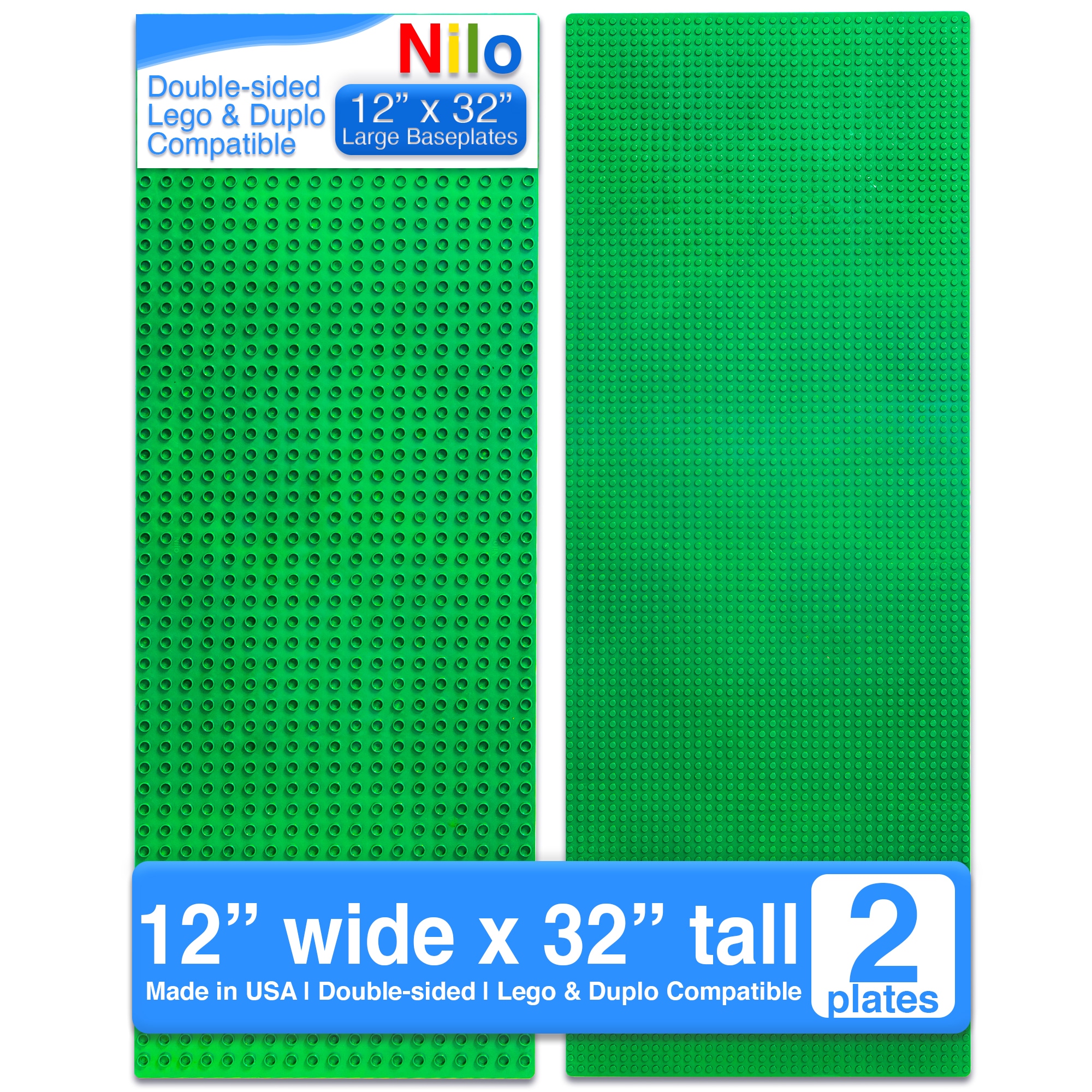 Buy Green Base Plates for Lego & Duplo Builds by Nilo
