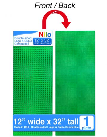 Green Baseplate for Lego Duplo | Building Brick Platform | Green Plate